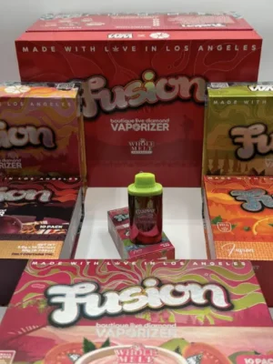 Fusion × Whole Melts 2g Diamonds Disposables premium cannabis vape with liquid diamond and live resin terpenes