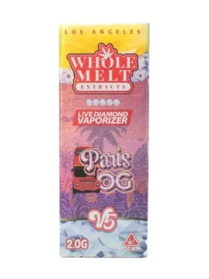 Whole Melts Paris OG V5 Vape premium 2g disposable with liquid diamonds and live resin