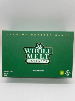 Whole Melts Premium Shatter Slabs high quality cannabis concentrate with glass like appearance