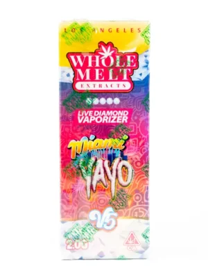 Whole Melt Extracts Miami Yayo V5 Vape premium 2 gram disposable with tropical notes and energetic effects