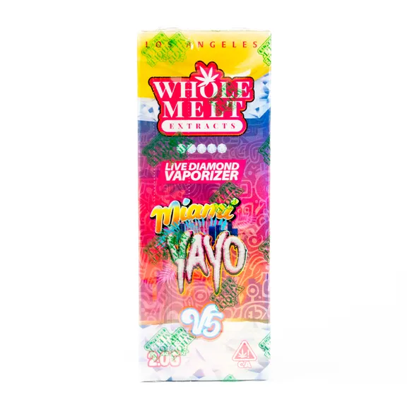 Whole-melt-extracts-miami-yayo Whole Melt Extracts Miami Yayo V5 Vape premium 2 gram disposable with tropical notes and energetic effects
