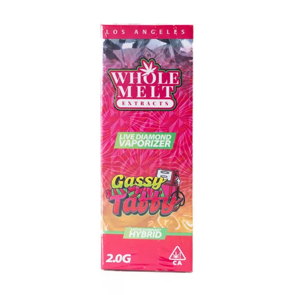 Whole Melts 2G Gassy Taffy Hybrid Disposable, device and packaging