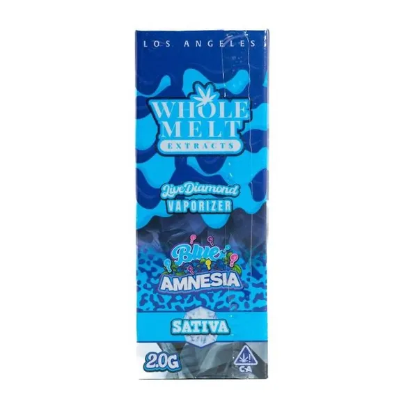 Whole Melts 2G Blue Amnesia Sativa Vape device and packaging