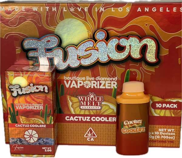 whole-melts-2g cactuz-coolerz-x-fusion-live-diamond-vaporizer Whole Melts 2g Cactus Coolerz x Fusion Sativa Disposable, device and box